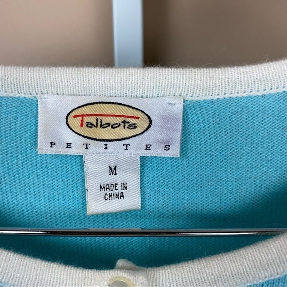 Vintage Talbots Medium Petite Pastel Lambswool Cashmere Angora Sweater Spring - Picture 4 of 8